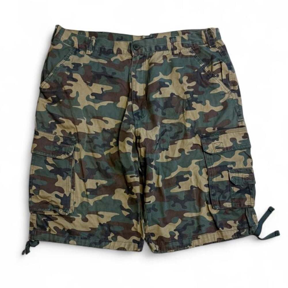 Vintage Trust Camo Cargo Shorts Baggy Loose Fit Size 40